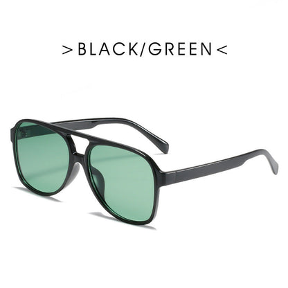 Retro Double Beam Ocean Lens Stylish Large Frame Sunglasses