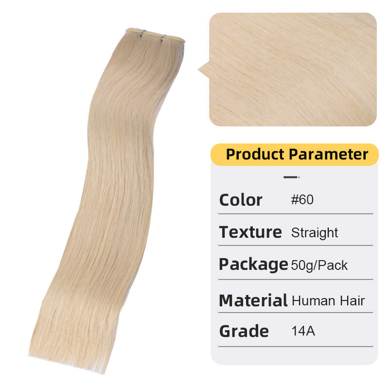 Second Generation Hand-knitted Hair Weft White Hair Extension Braid Real Hair