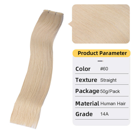 Second Generation Hand-knitted Hair Weft White Hair Extension Braid Real Hair