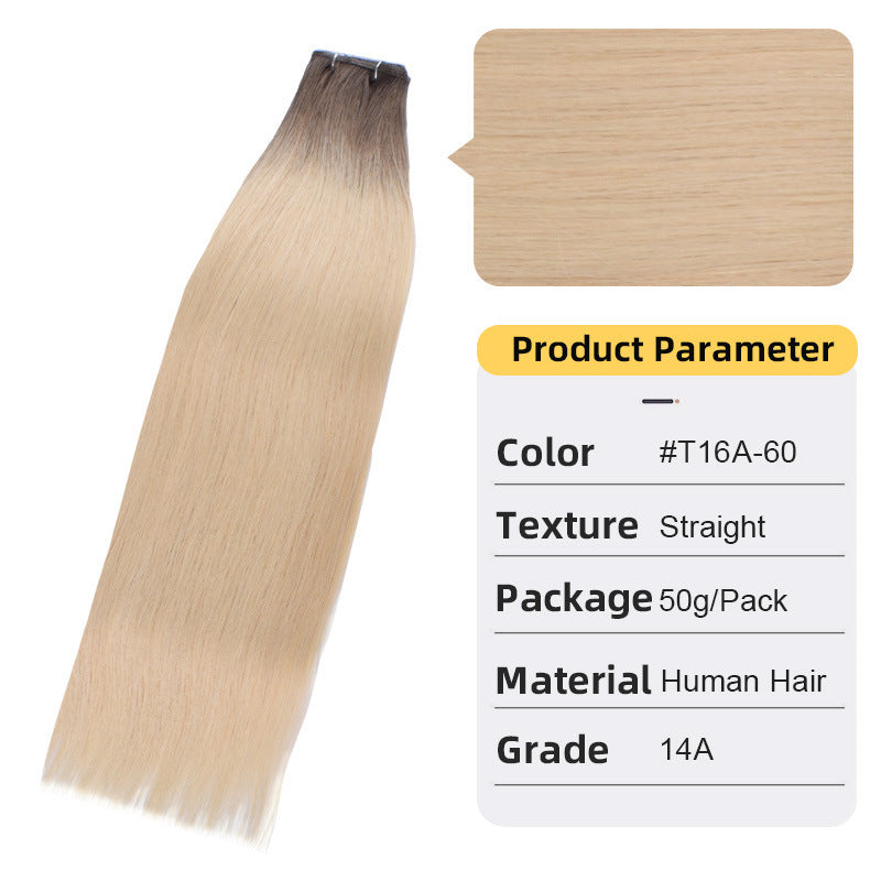 Second Generation Hand-knitted Hair Weft White Hair Extension Braid Real Hair