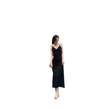 Draping Slim Fit All-match Pleated Dress
