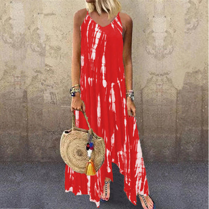 Irregular Tie-dye Pocket Dress