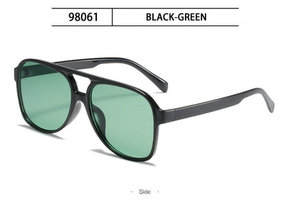 Retro Double Beam Ocean Lens Stylish Large Frame Sunglasses