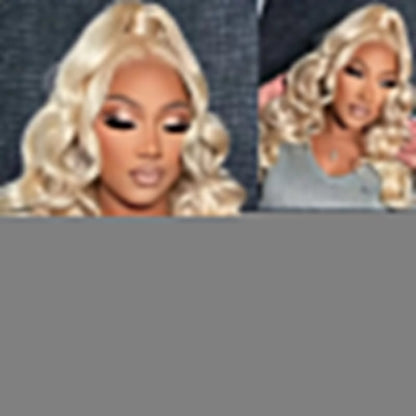 European And American Fashionable Off White Wavy Curly Hair
